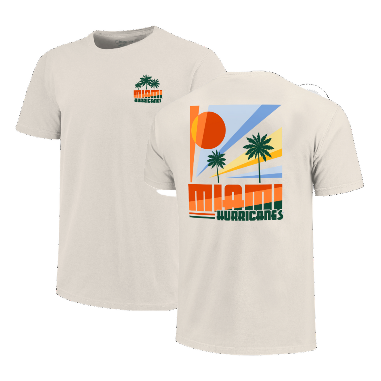 Miami Hurricanes Palms Bone Tshirt