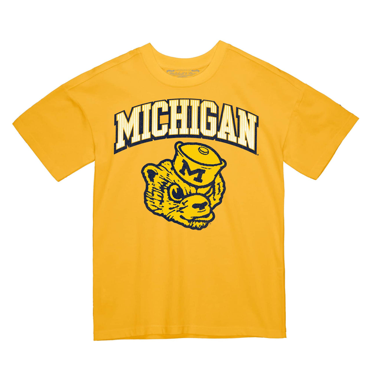 Michigan Wolverines Throwback Arch Logo Gold Tshirt