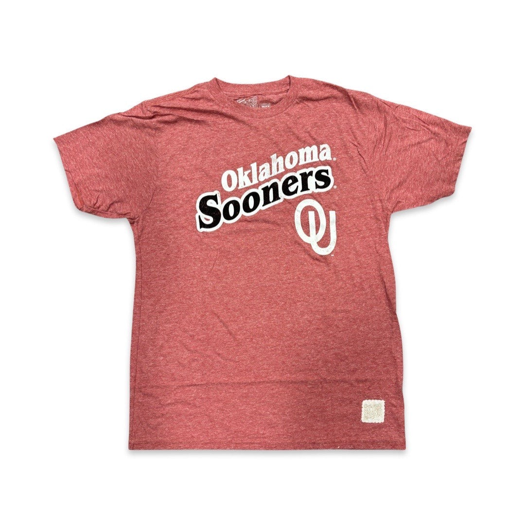 Oklahoma Sooners Script Over Logo Vintage Tshirt