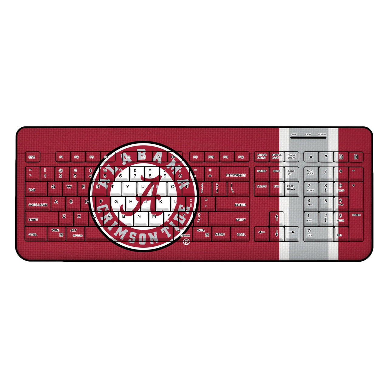 Alabama Crimson Tide Stripe Wireless USB Keyboard-0