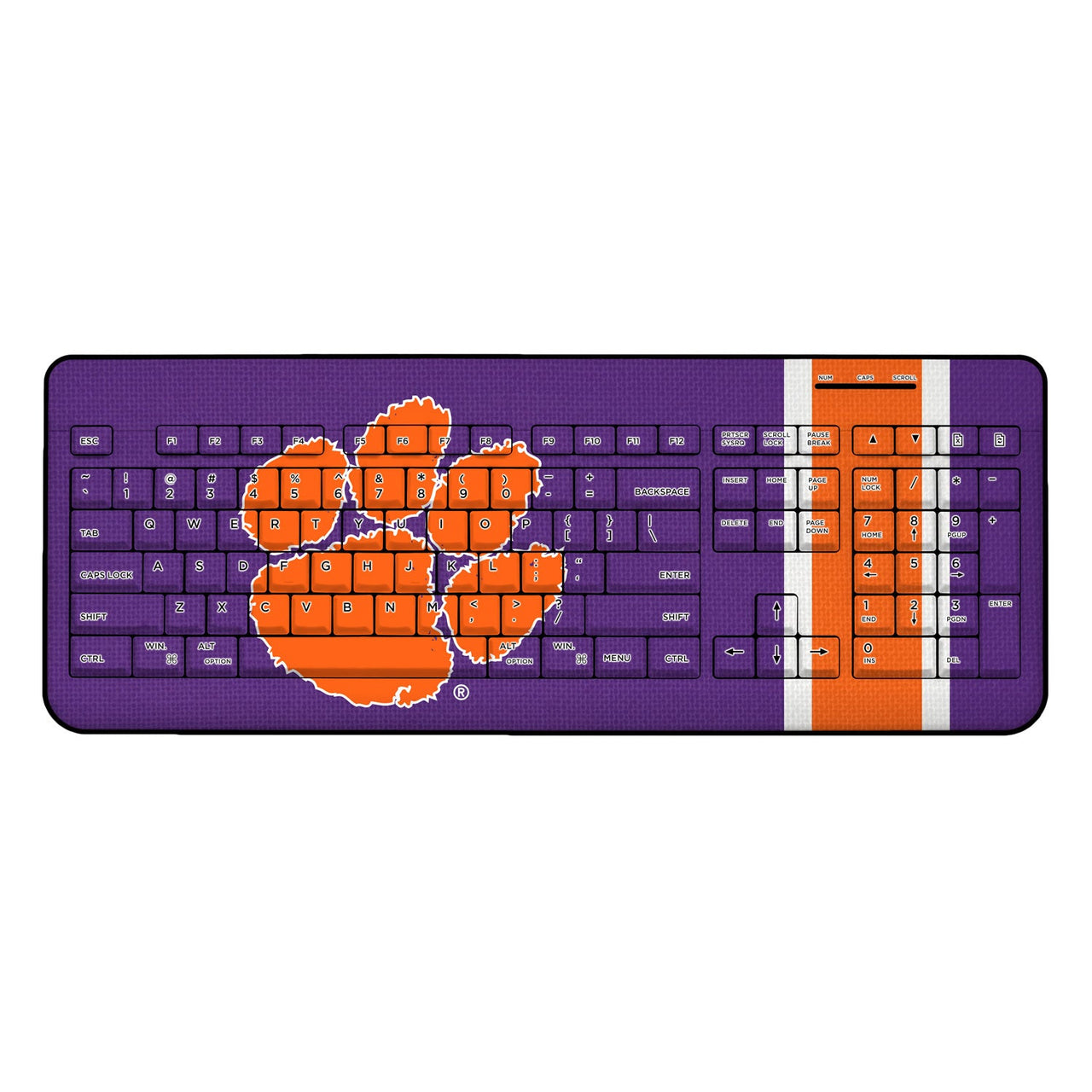 Clemson Tigers Stripe Wireless USB Keyboard-0