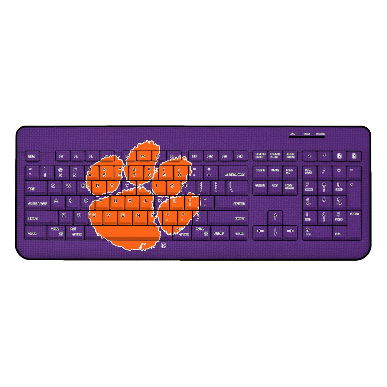 Clemson Tigers Solid Wireless USB Keyboard-0