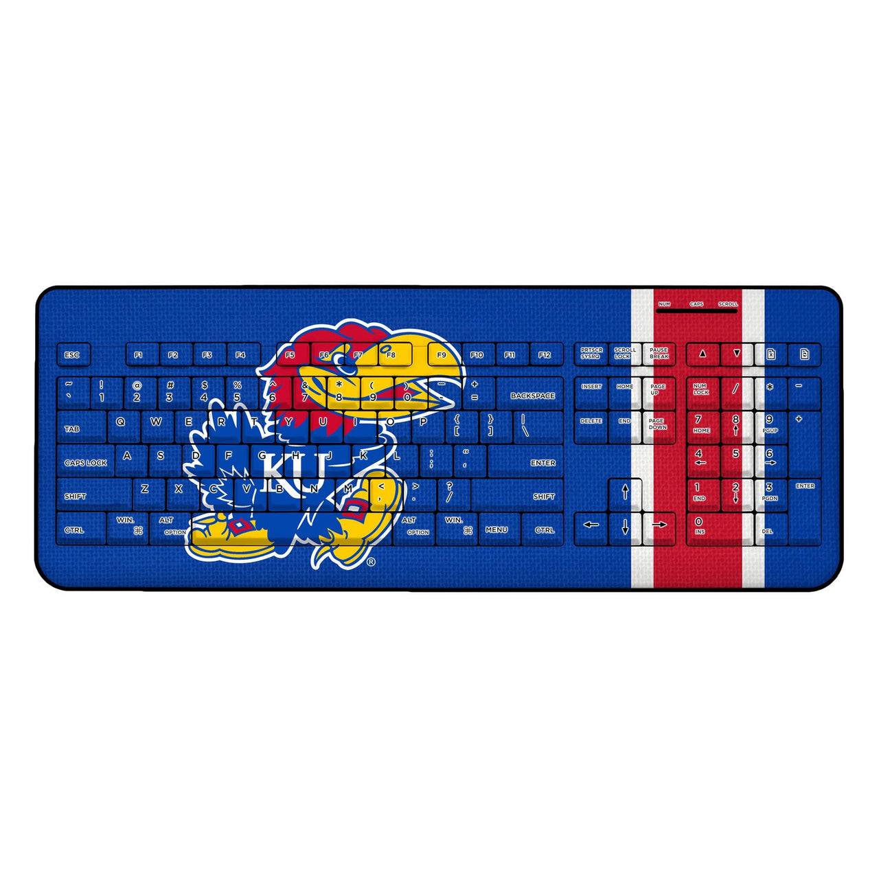 Kansas Jayhawks Stripe Wireless USB Keyboard-0
