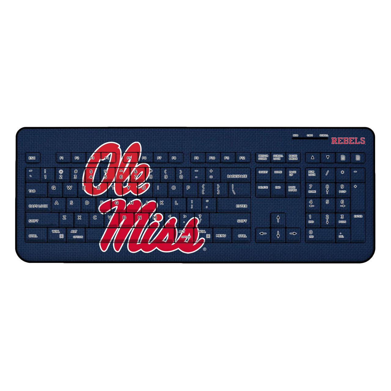 Mississippi Ole Miss Rebels Solid Wireless USB Keyboard-0