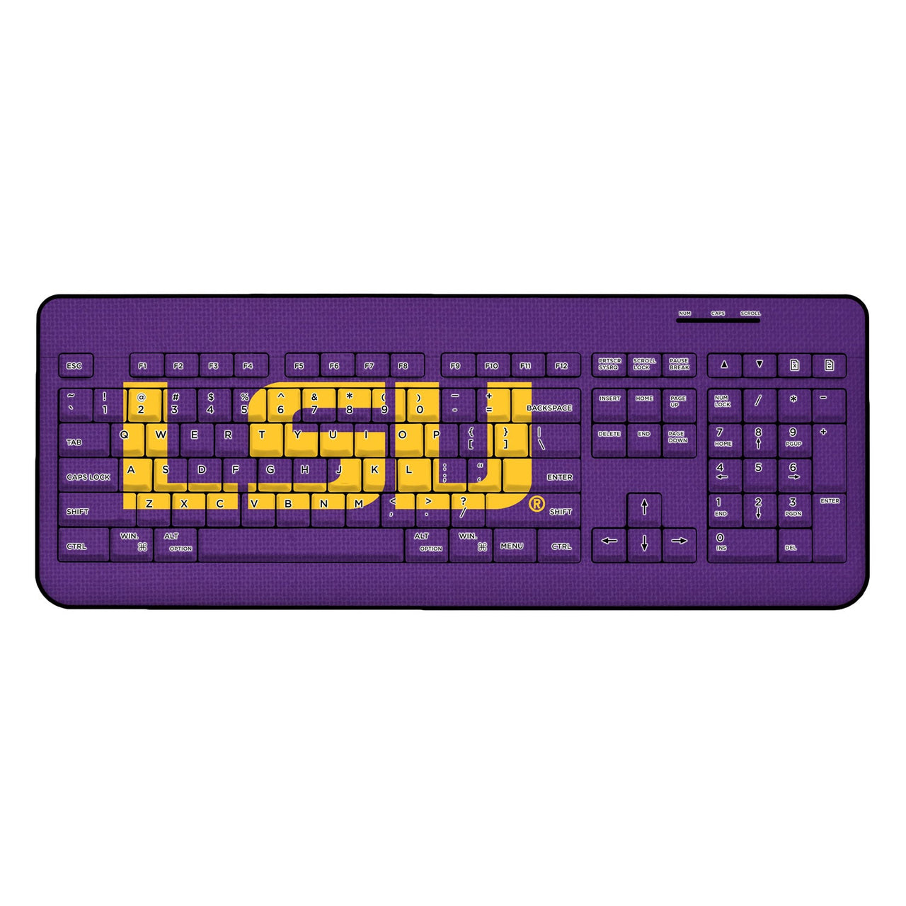Louisiana State University Tigers Solid Wireless USB Keyboard-0
