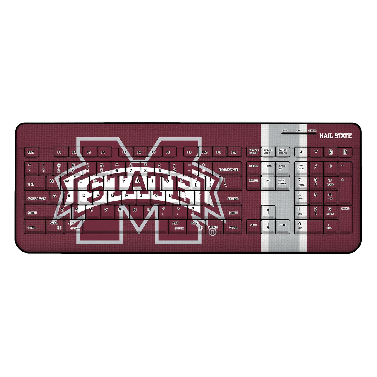 Mississippi State Bulldogs Stripe Wireless USB Keyboard-0