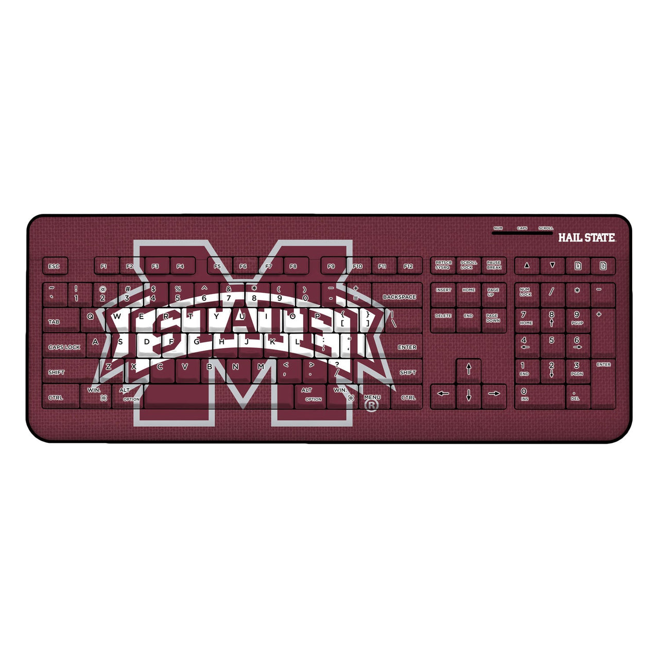 Mississippi State Bulldogs Solid Wireless USB Keyboard-0