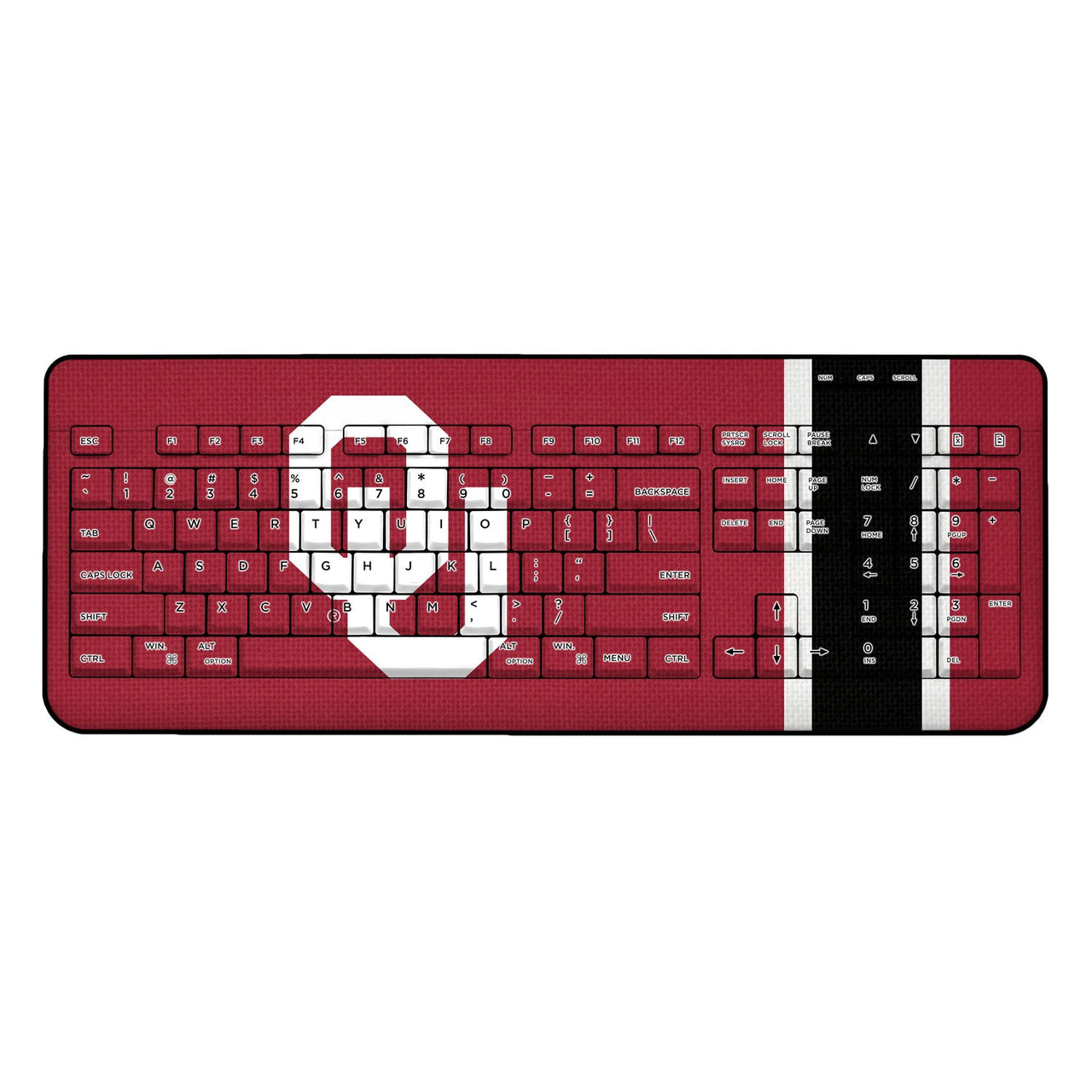 Oklahoma Sooners Stripe Wireless USB Keyboard-0