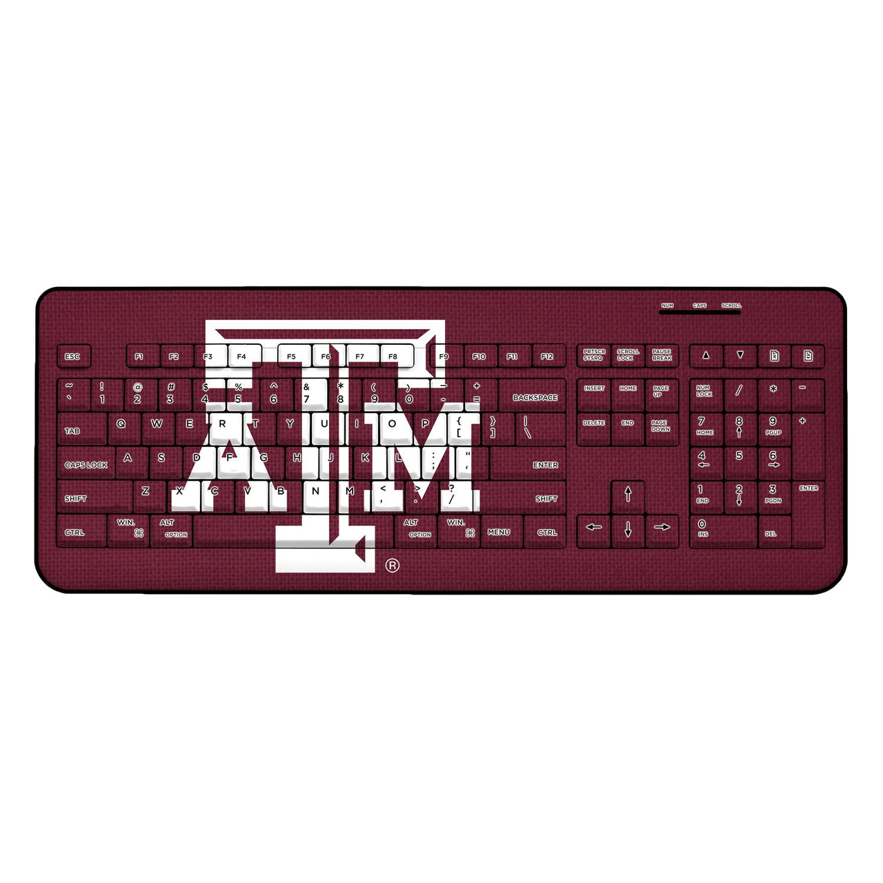 Texas A&M Aggies Solid Wireless USB Keyboard-0