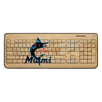 Thumbnail for Miami Marlins Marlins Wood Bat Wireless USB Keyboard-0