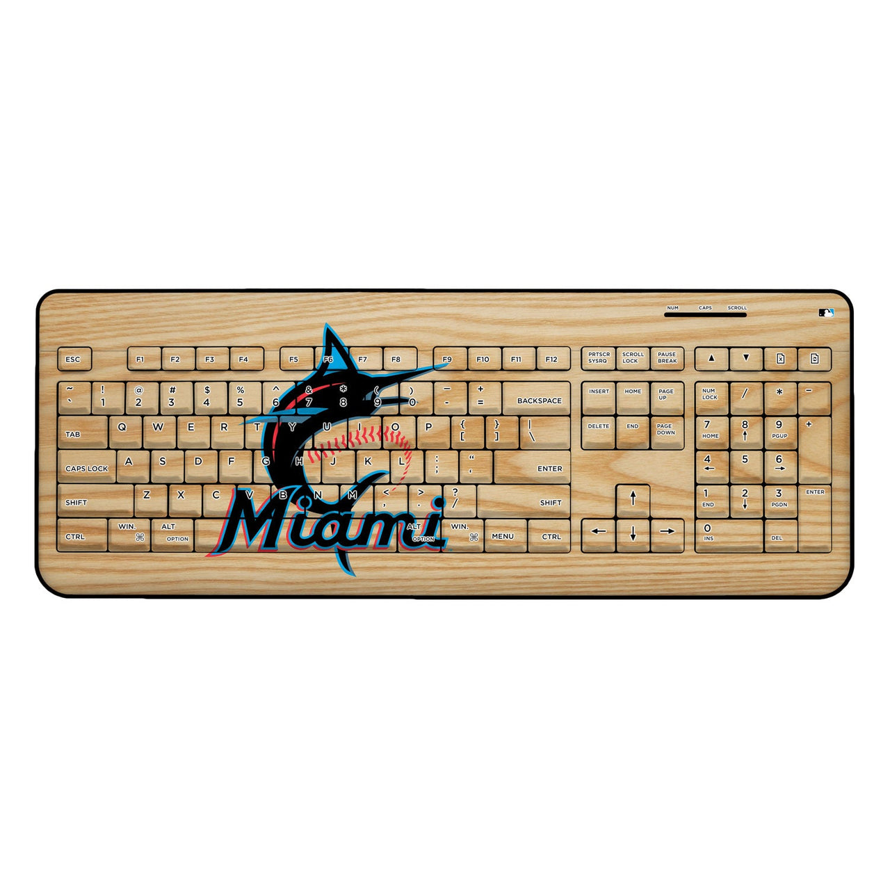 Miami Marlins Marlins Wood Bat Wireless USB Keyboard-0