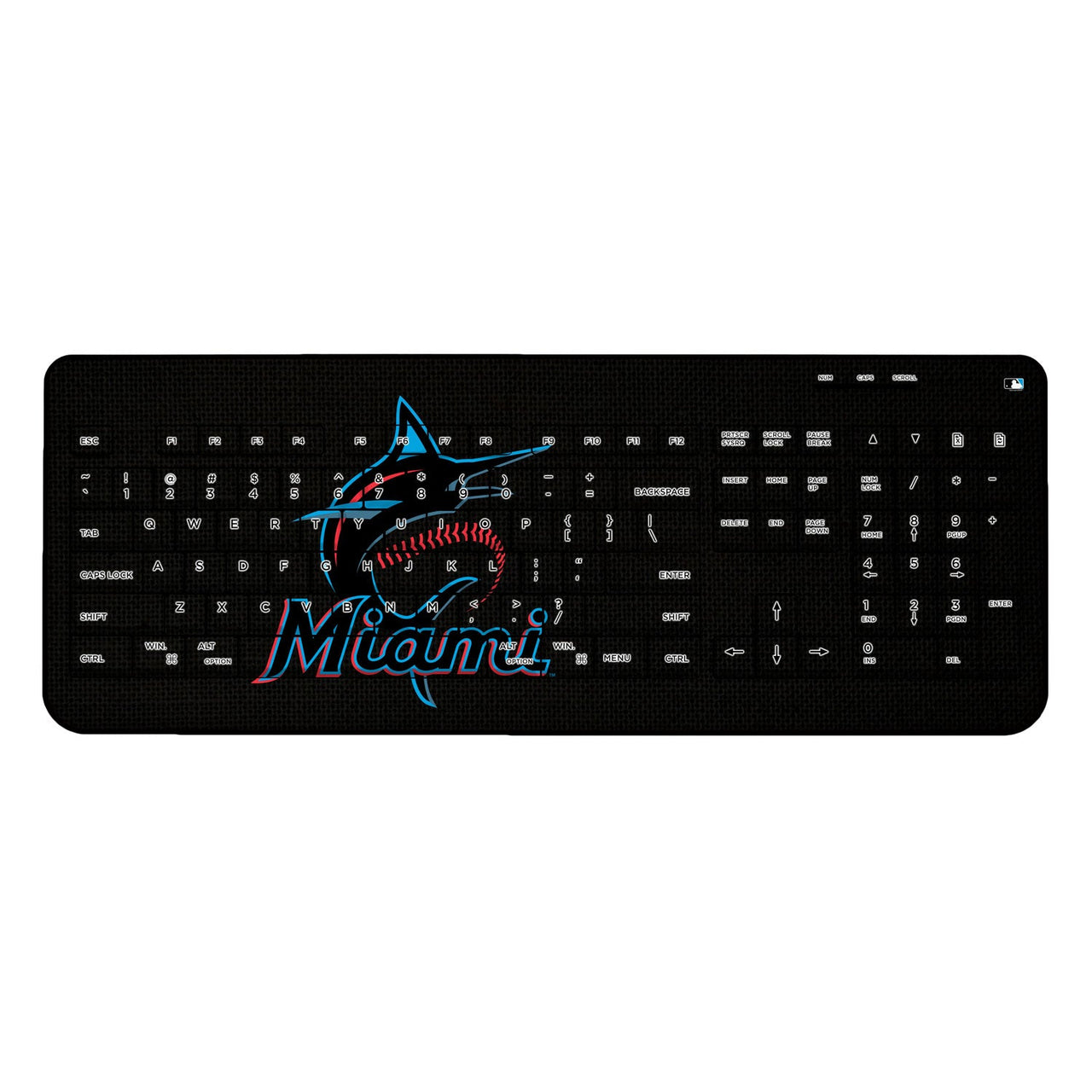 Miami Marlins Marlins Solid Wireless USB Keyboard-0