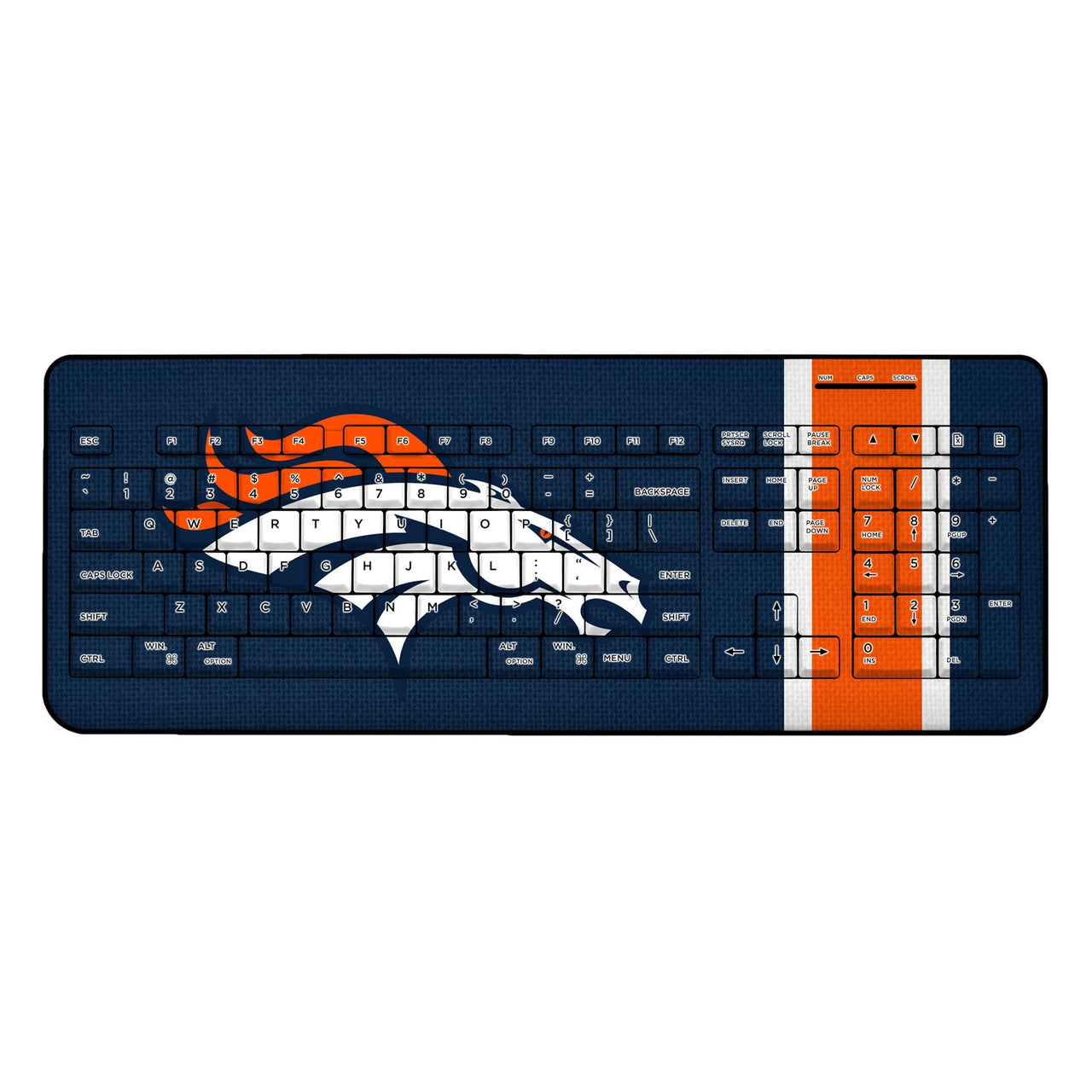 Denver Broncos Stripe Wireless USB Keyboard-0