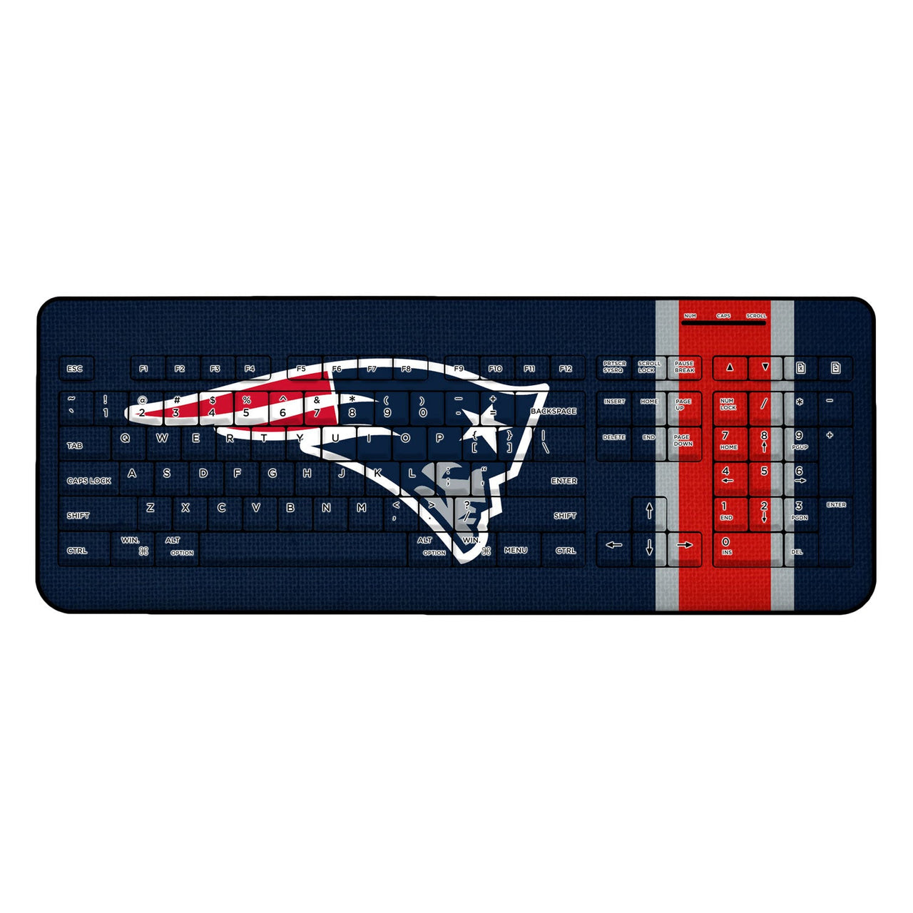 New England Patriots Stripe Wireless USB Keyboard-0