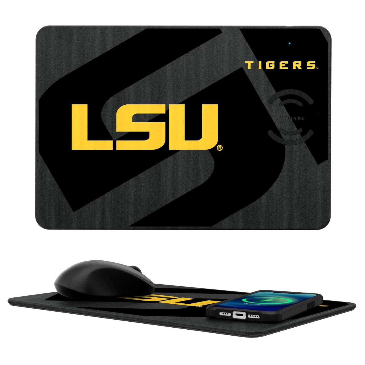Louisiana State University Tigers Tilt 15-Watt Wireless Charger and Mouse Pad-0