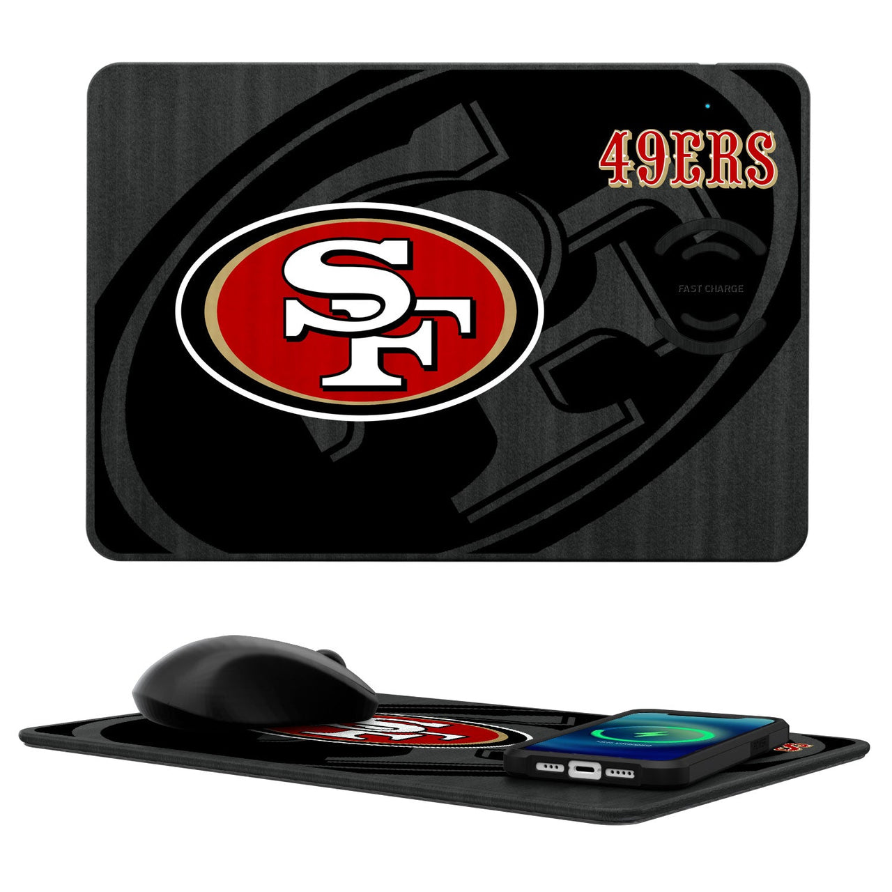 San Francisco 49ers Tilt 15-Watt Wireless Charger and Mouse Pad-0