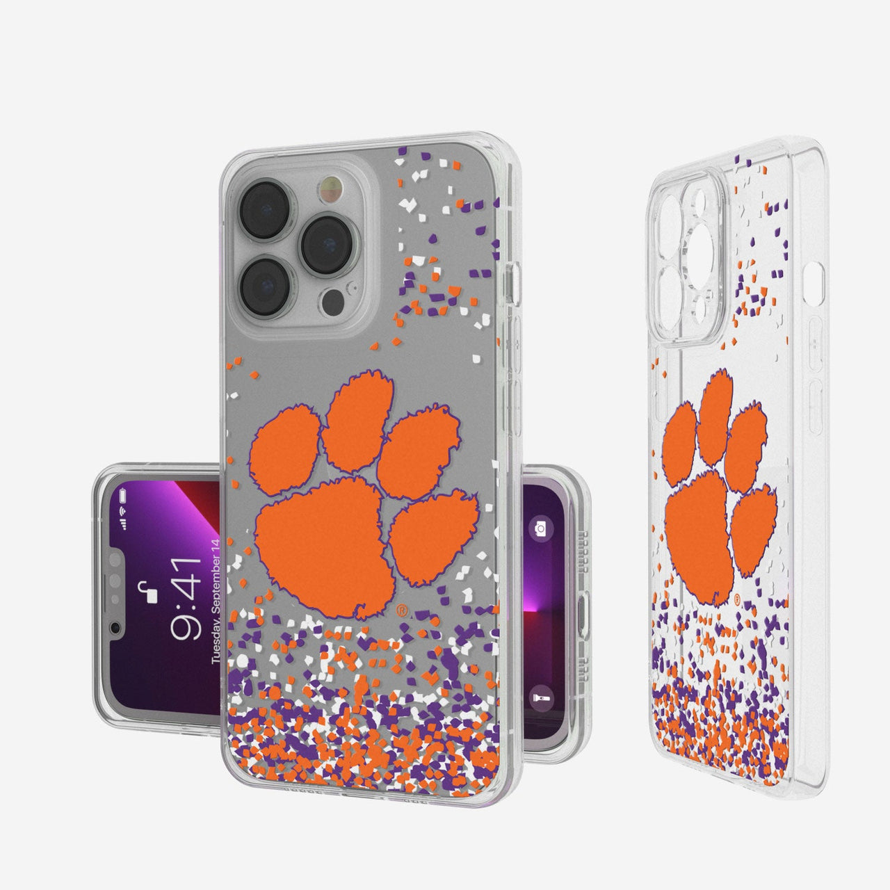 Clemson Tigers Confetti Clear Case-0