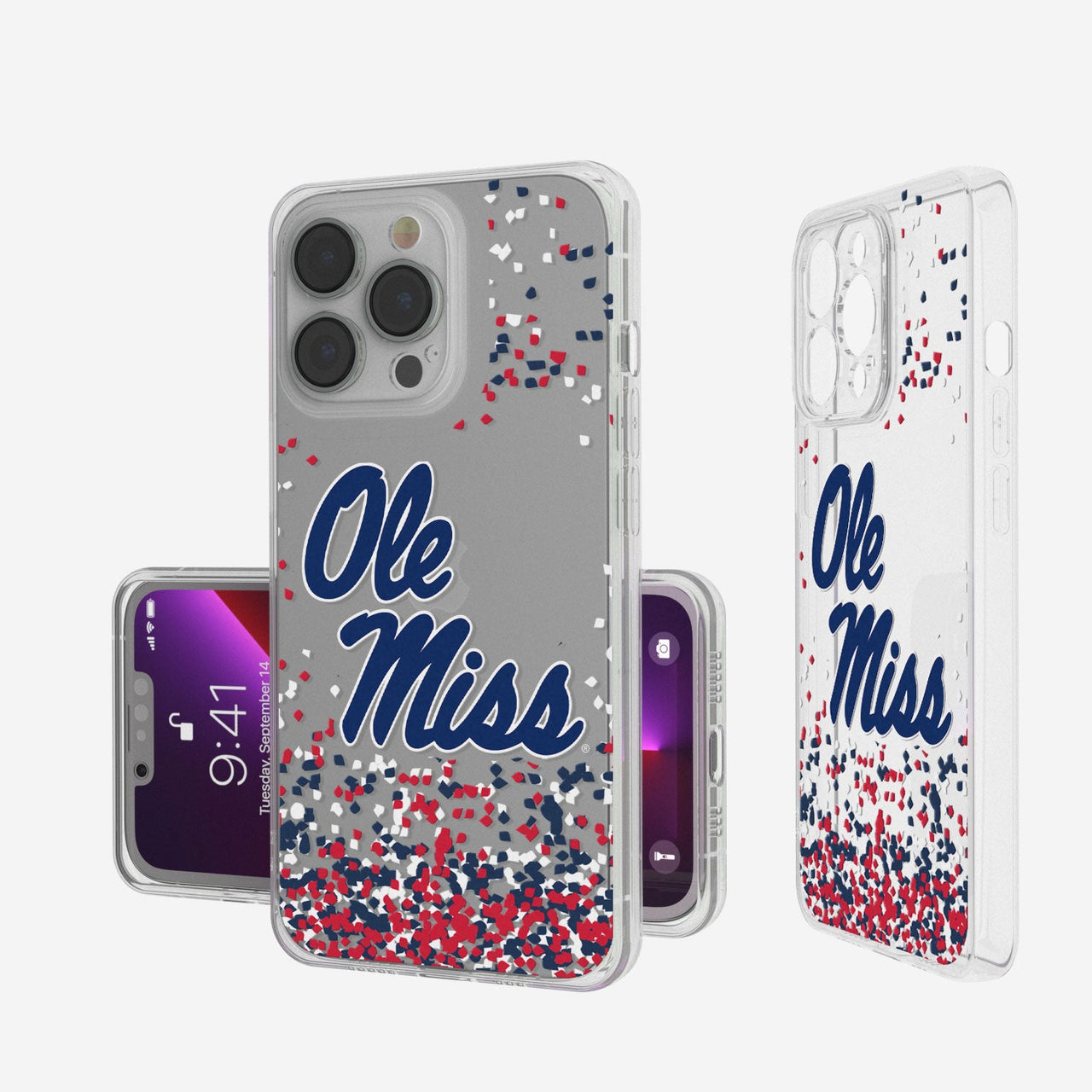 Mississippi Ole Miss Rebels Confetti Clear Case-0