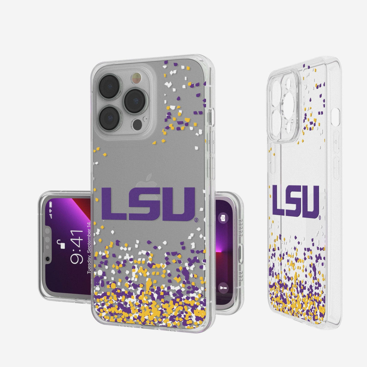 Louisiana State University Tigers Confetti Clear Case-0
