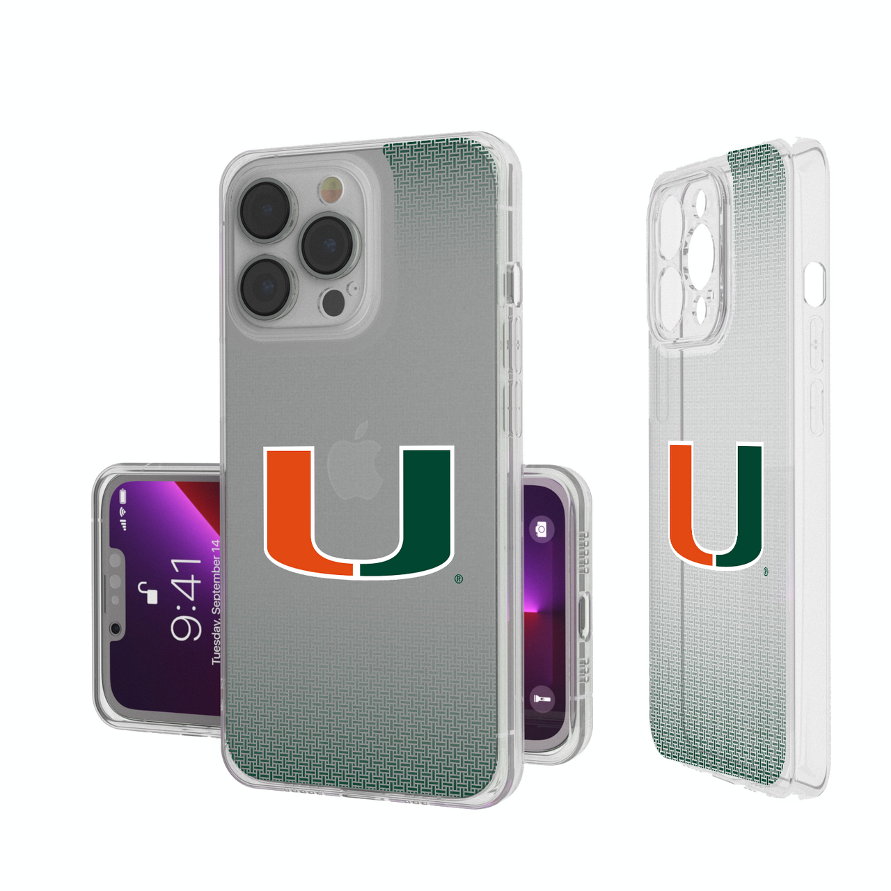 Miami Hurricanes Linen Clear Phone Case-0