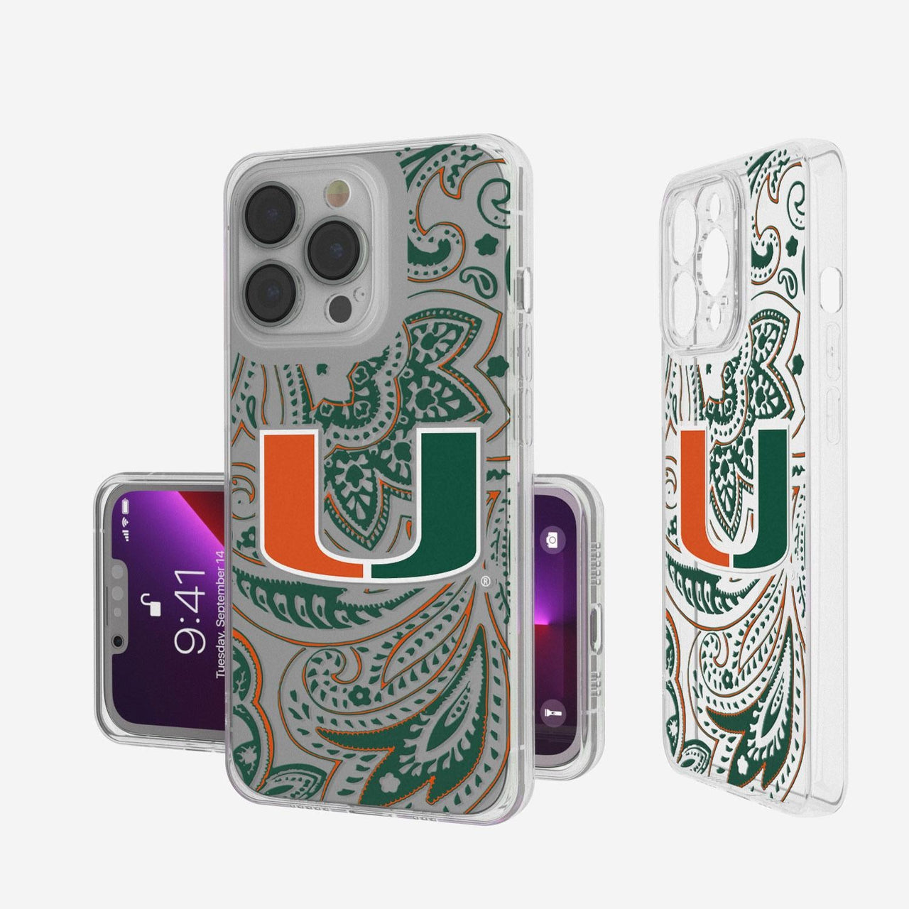 Miami Hurricanes Paisley Clear Case-0