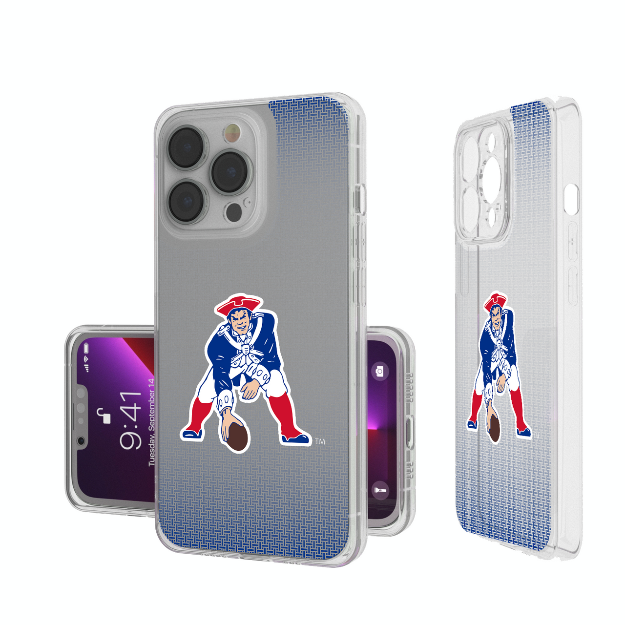 New England Patriots Historic Collection Linen Clear Phone Case-0