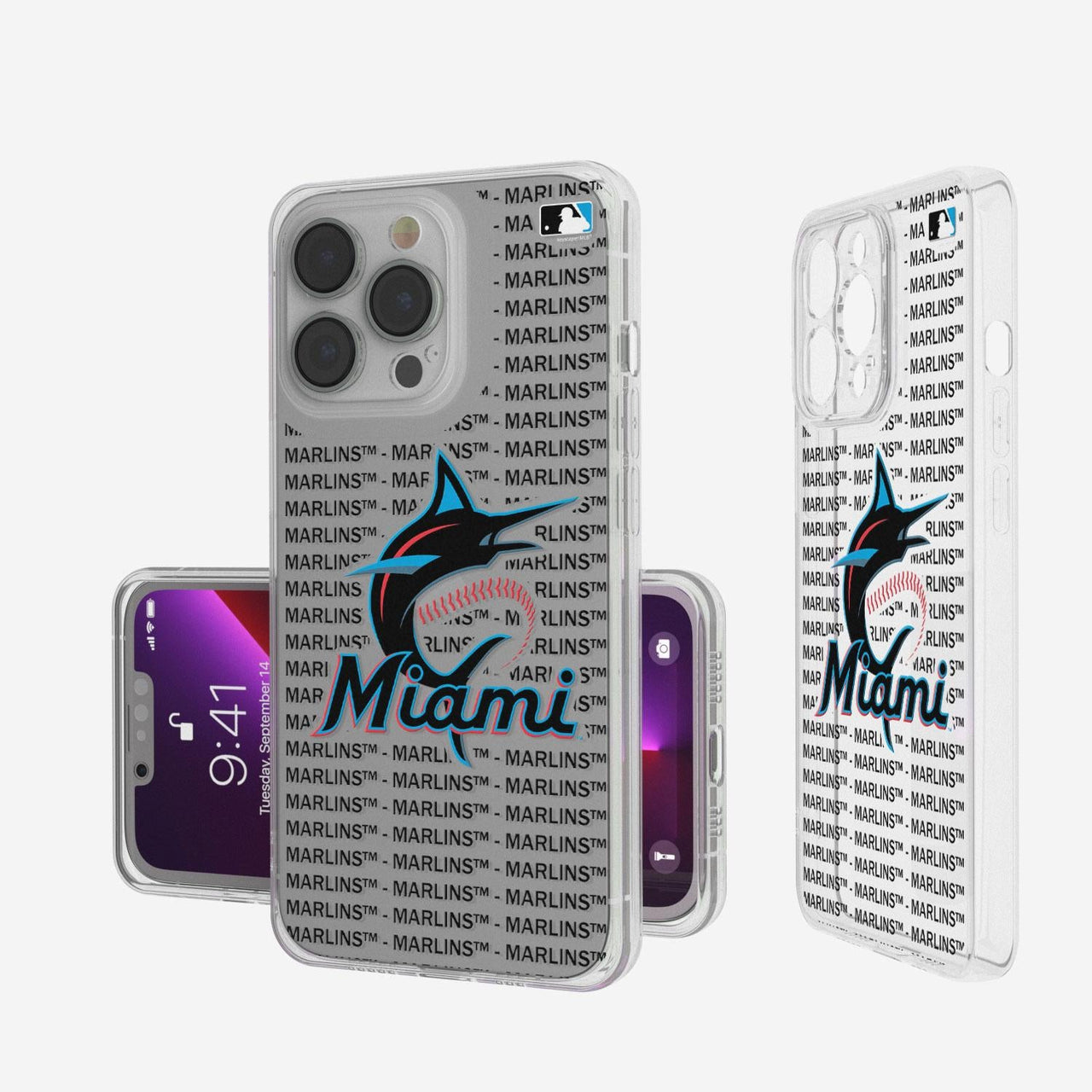 Miami Marlins Blackletter Clear Case-0