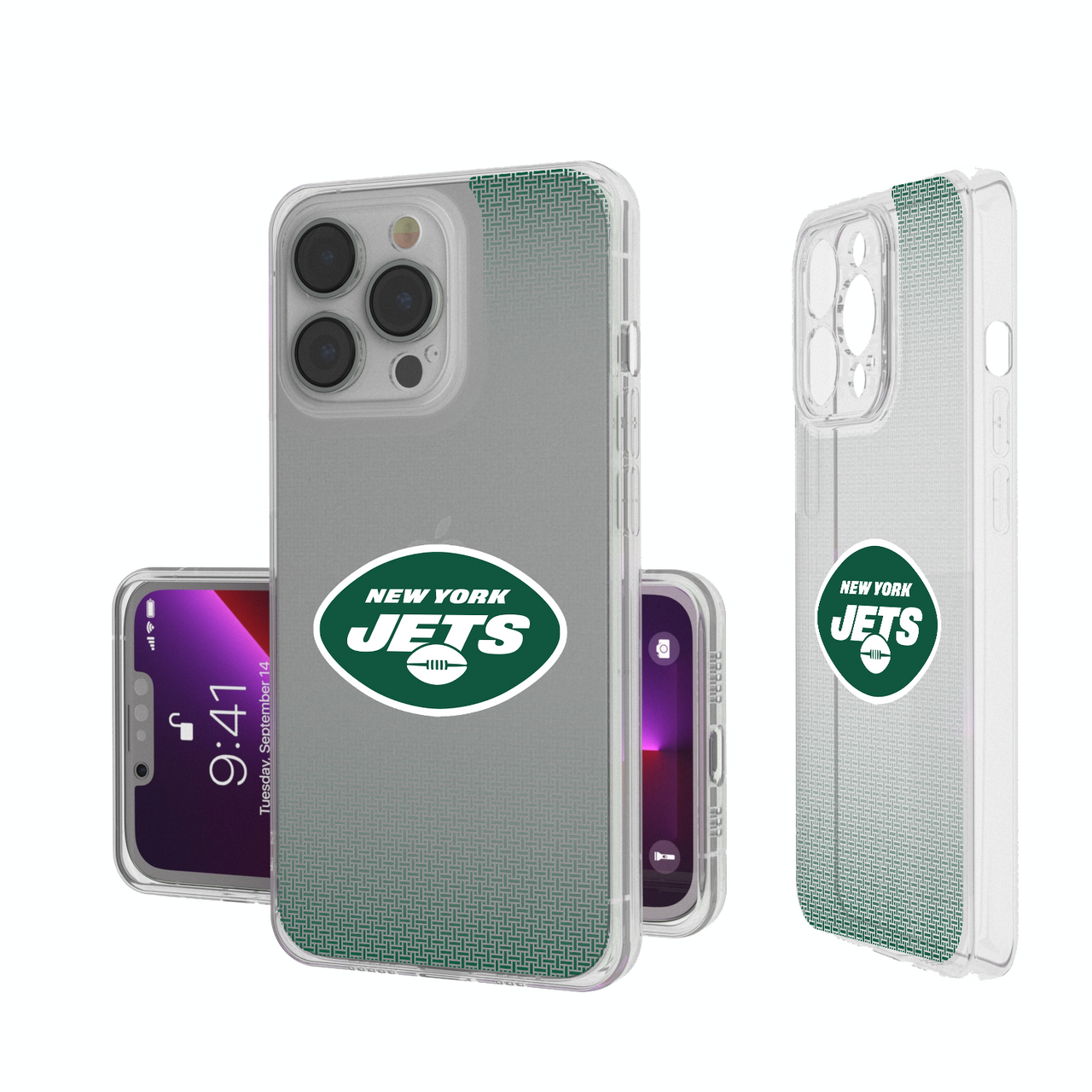 New York Jets Linen Clear Phone Case-0