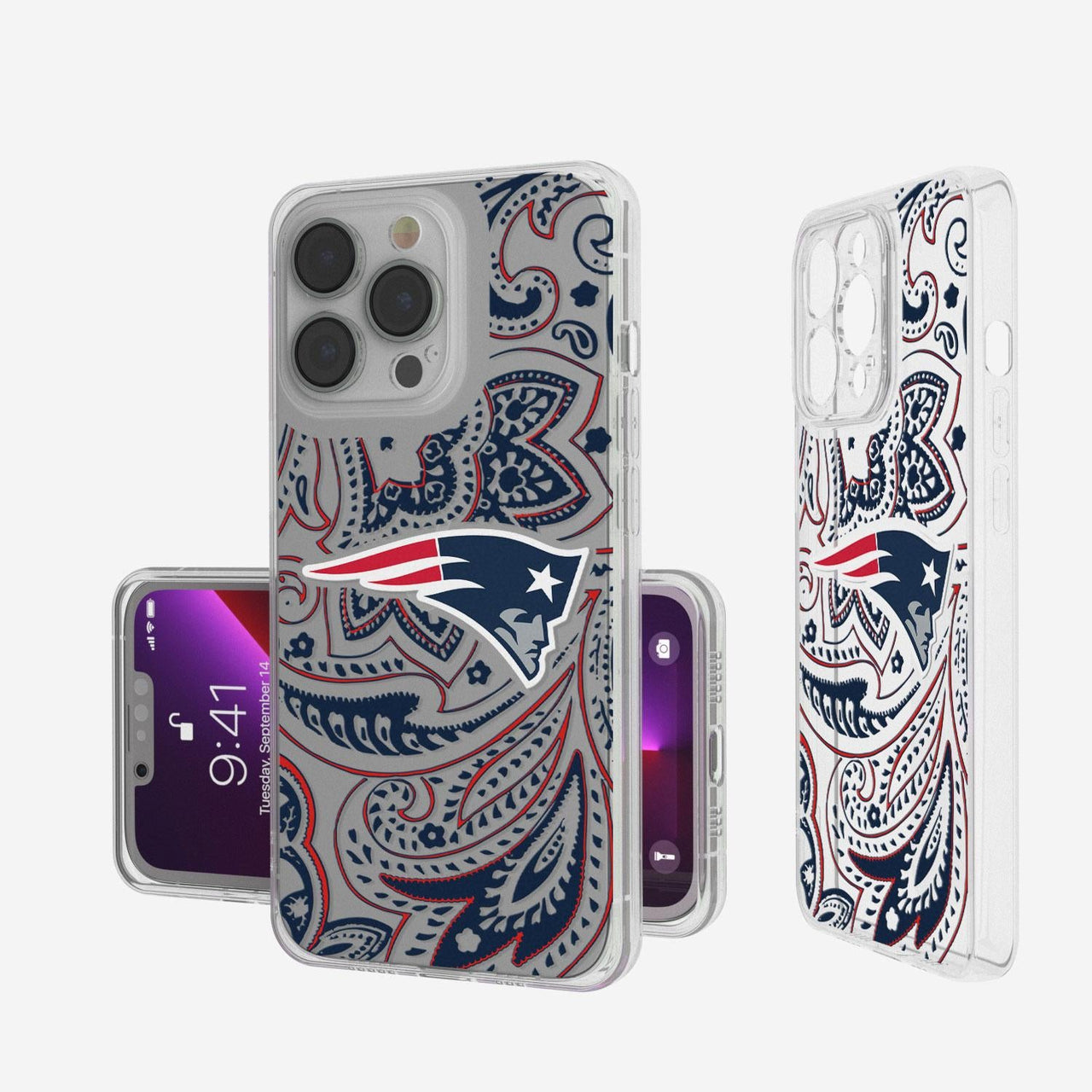 New England Patriots Paisley Clear Case-0