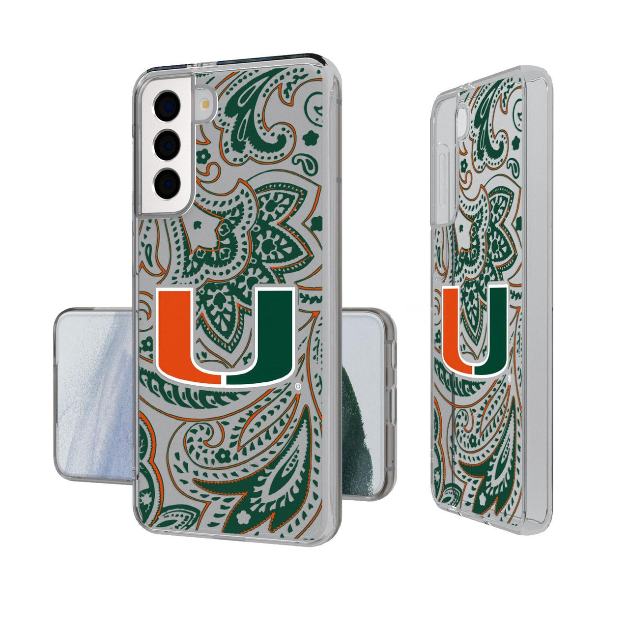 Miami Hurricanes Paisley Clear Case-1