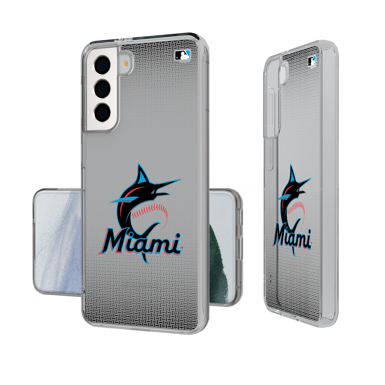 Miami Marlins Linen Clear Phone Case-1