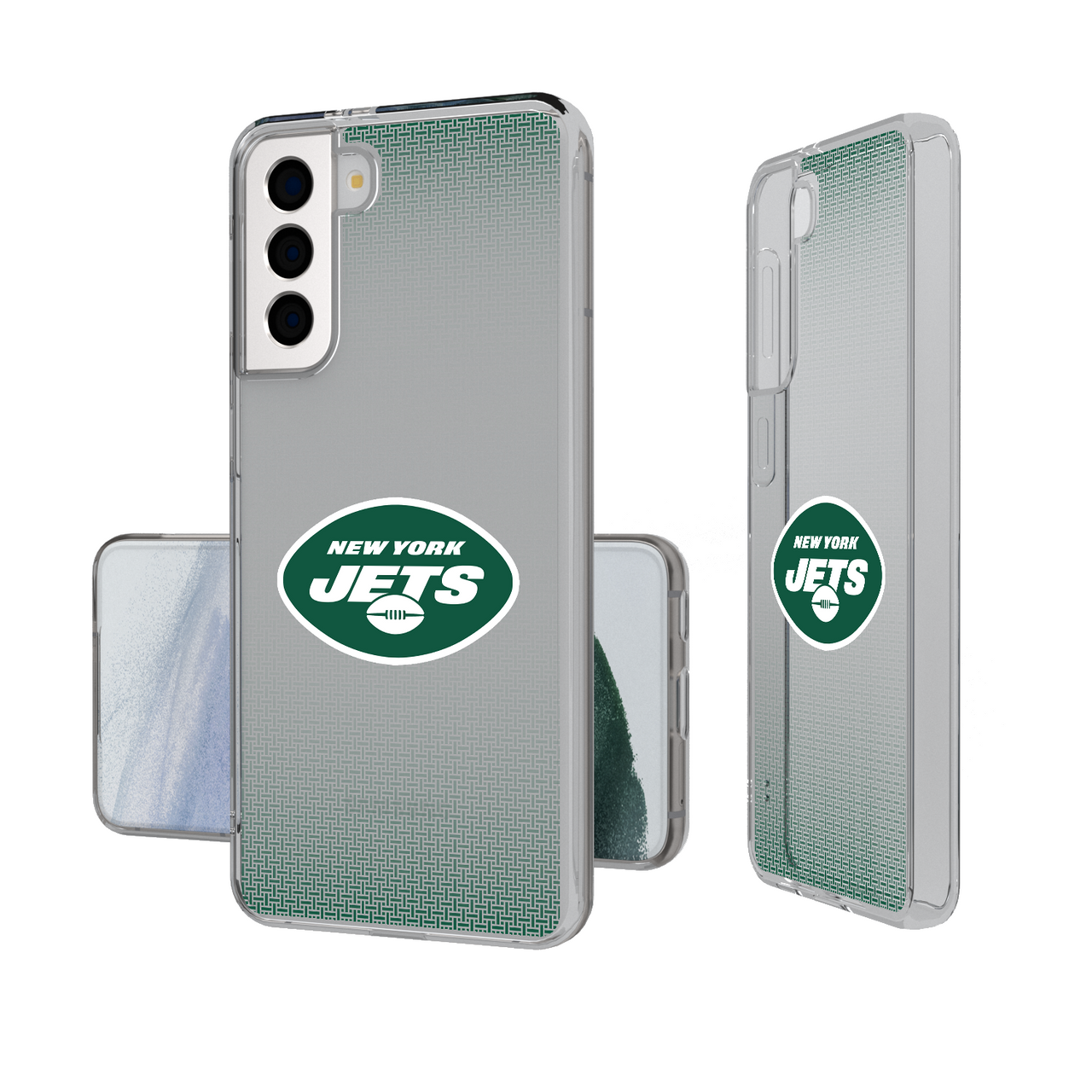 New York Jets Linen Clear Phone Case-1