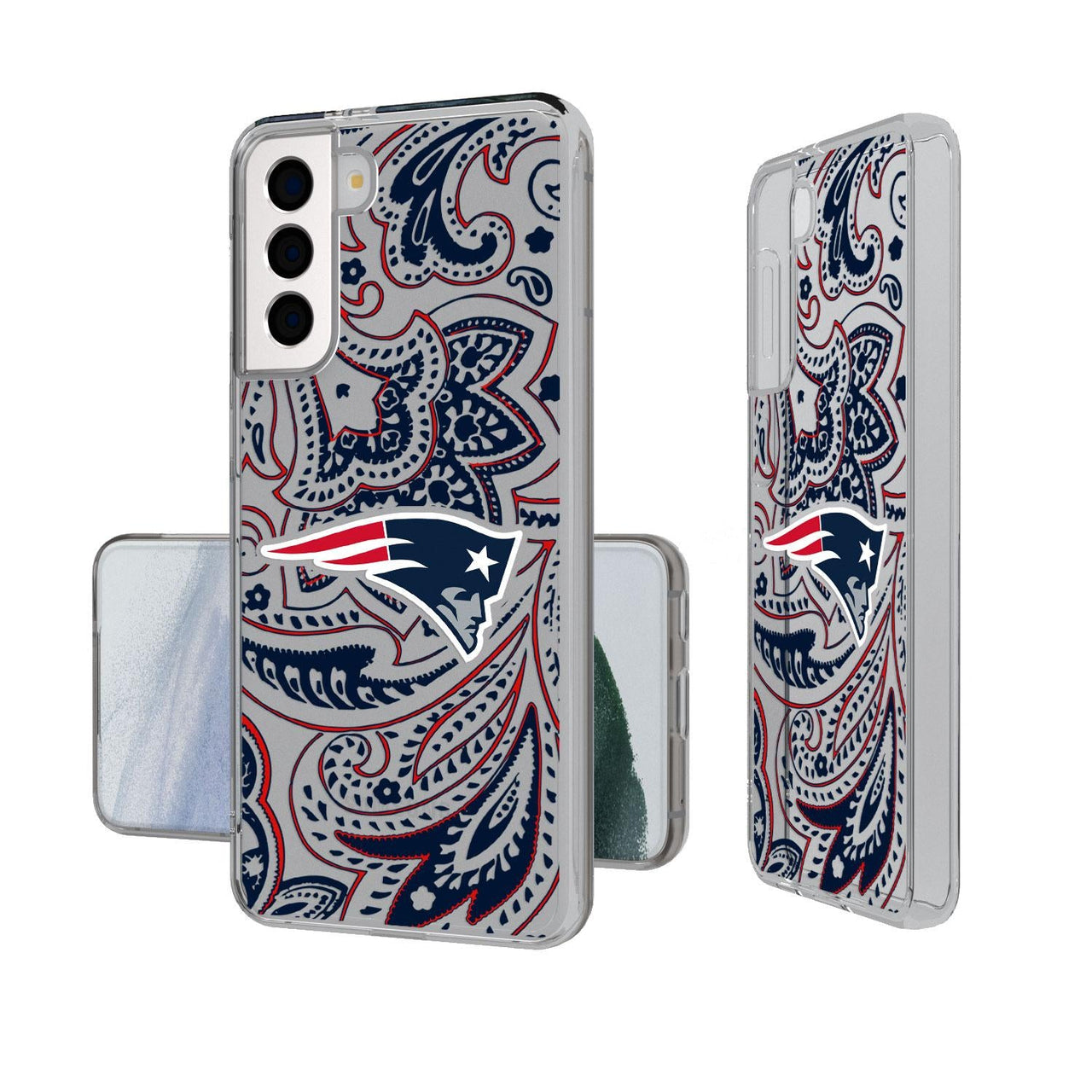 New England Patriots Paisley Clear Case-1