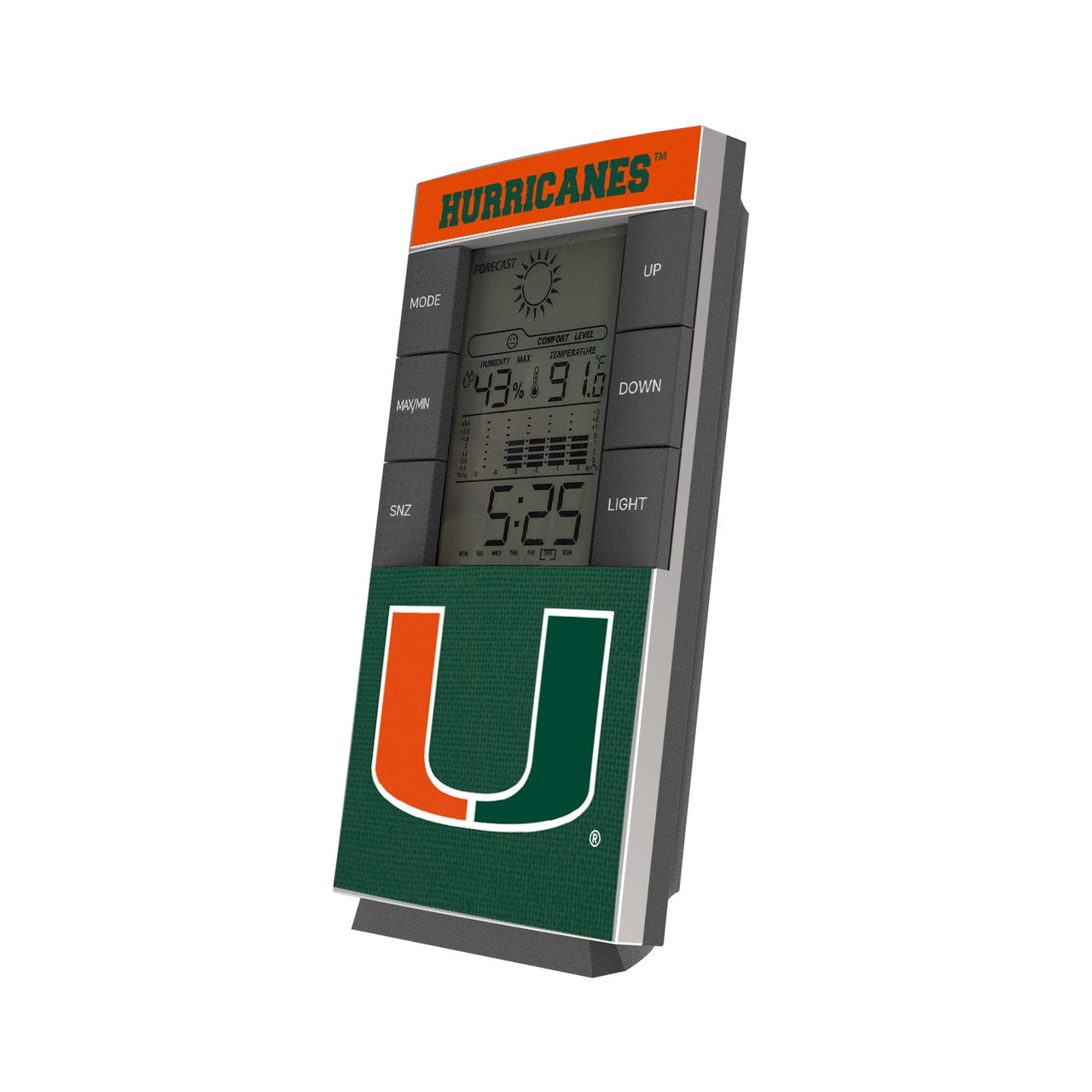 Miami Hurricanes Solid Wordmark Digital Desk Clock-0